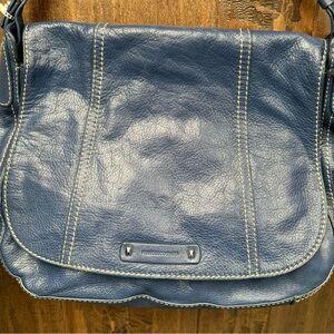 Francesco Biasia Blue Leather Tote Messenger Bag – NWT, Perfect Large Bag